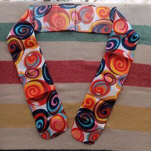 True Vintage Neck Scarf 1960's 52" Mod Groovy Psychadelic Spiral Wrap